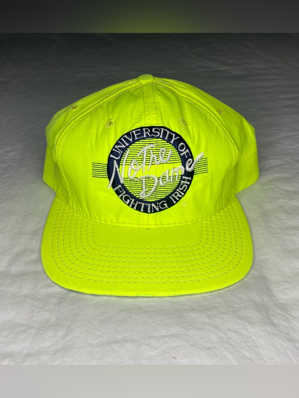 Notre Dame Hat Snapback Neon The Game Fighting Irish Vintage College NCAA